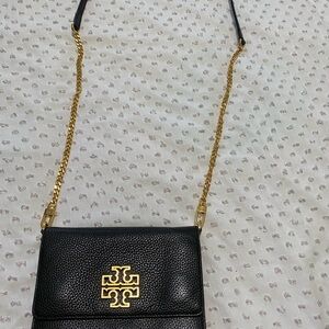 Tory Burch Britten Chain Wallet Black Crossbody Bag